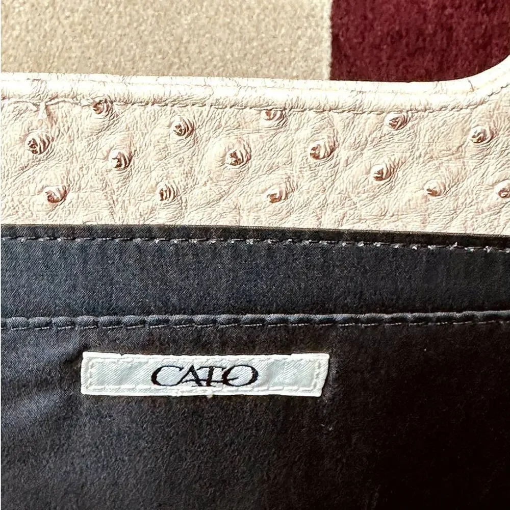 Cato Cream Beige Faux Reptile Leather  Clutch 15